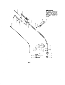 Drive Shaft/Handle/Shield Diagram and Parts List for TE 475 Type 2 Weed Eater Trimmer